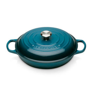 Le Creuset Signature Cast Iron Deep Teal Shallow Casserole - All Sizes