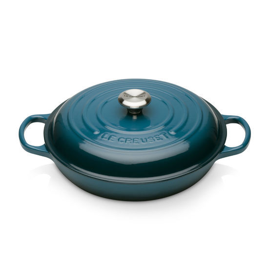 Le Creuset Signature Cast Iron Deep Teal Shallow Casserole - All Sizes