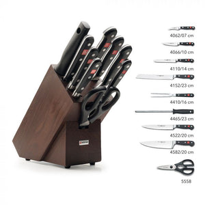 Wusthof Classic 9 Piece Set with Ash Brown Block