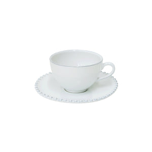Pearl White Tea Cup & Saucer