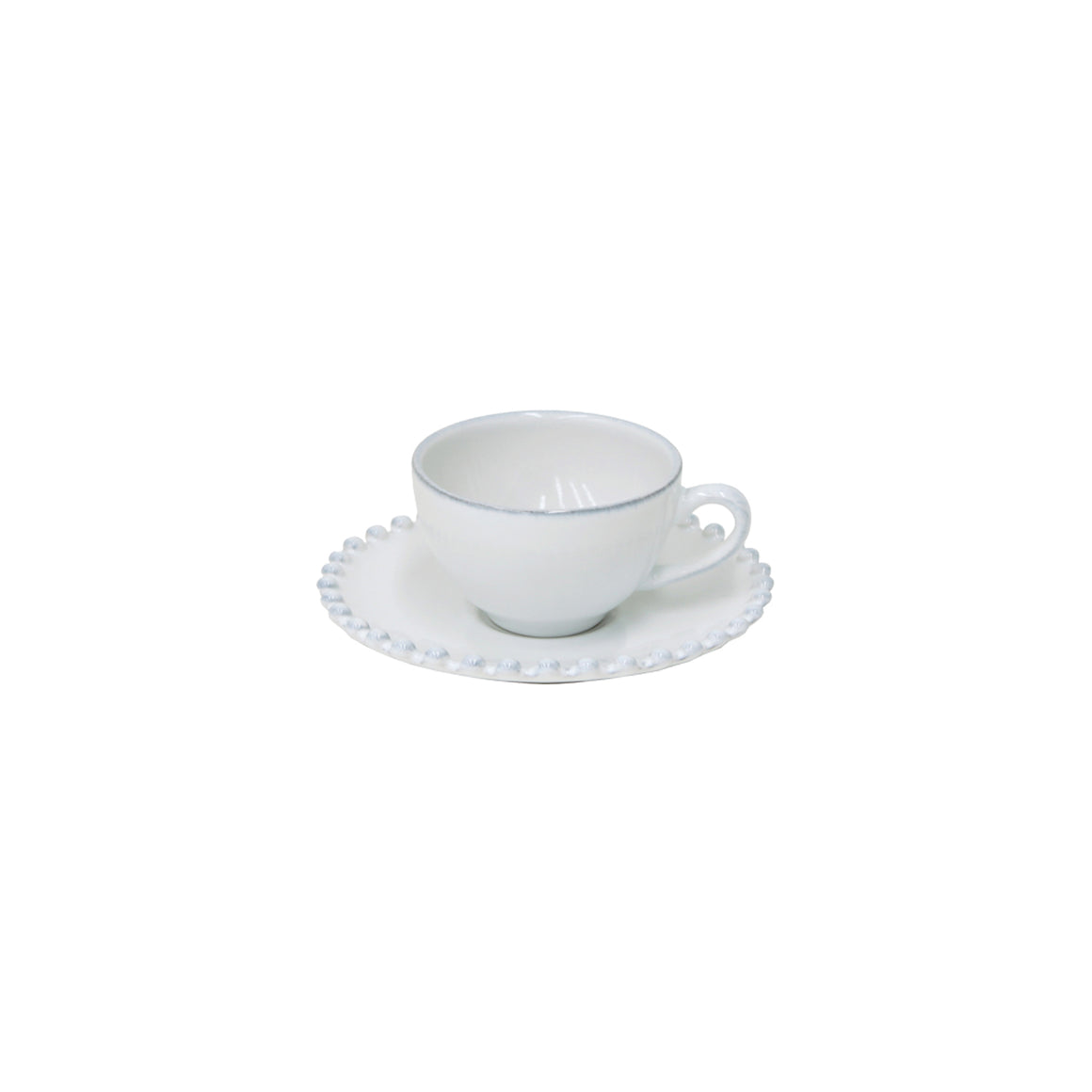 Pearl White Coffee Cup & Saucer