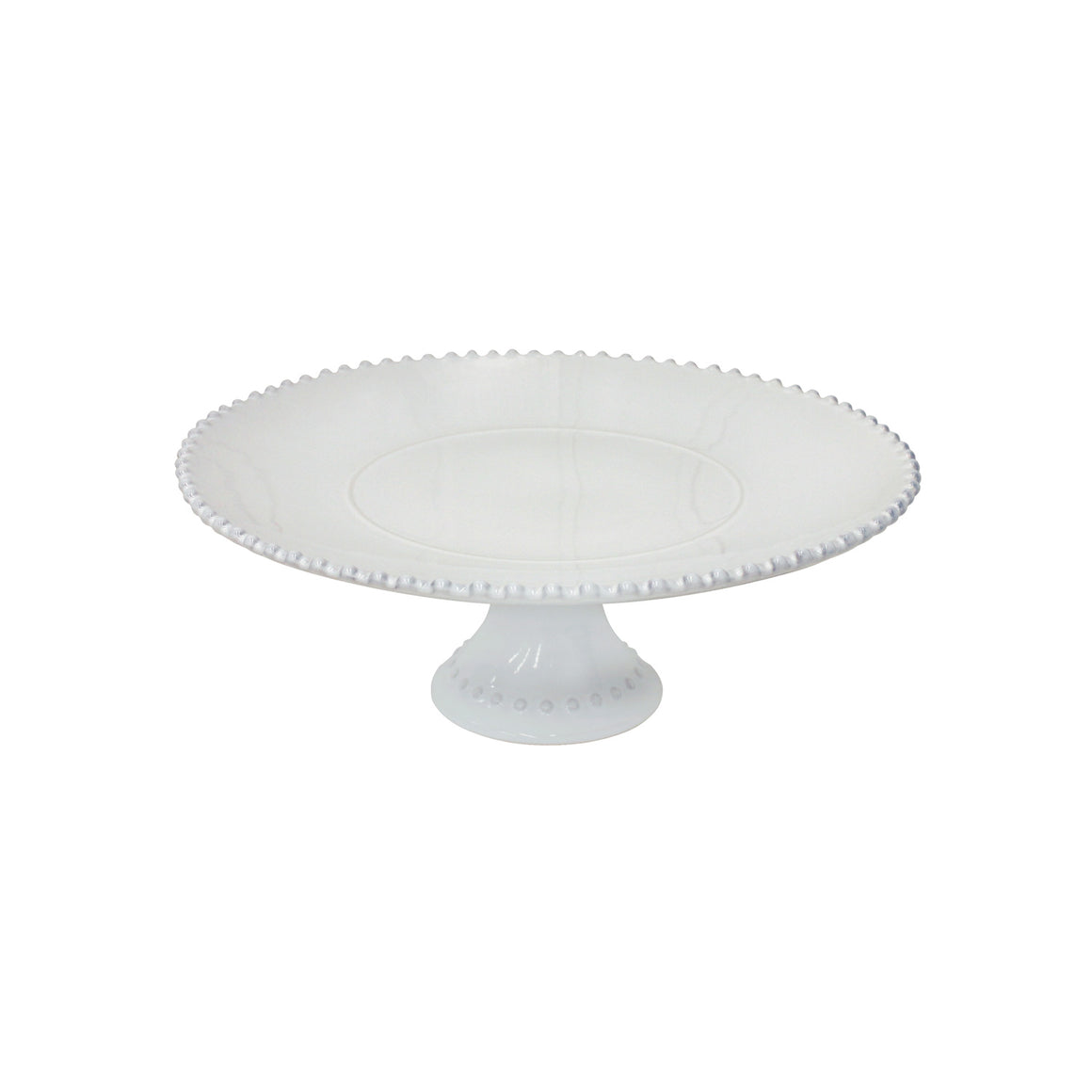 Pearl White Large Footed Cake Plate