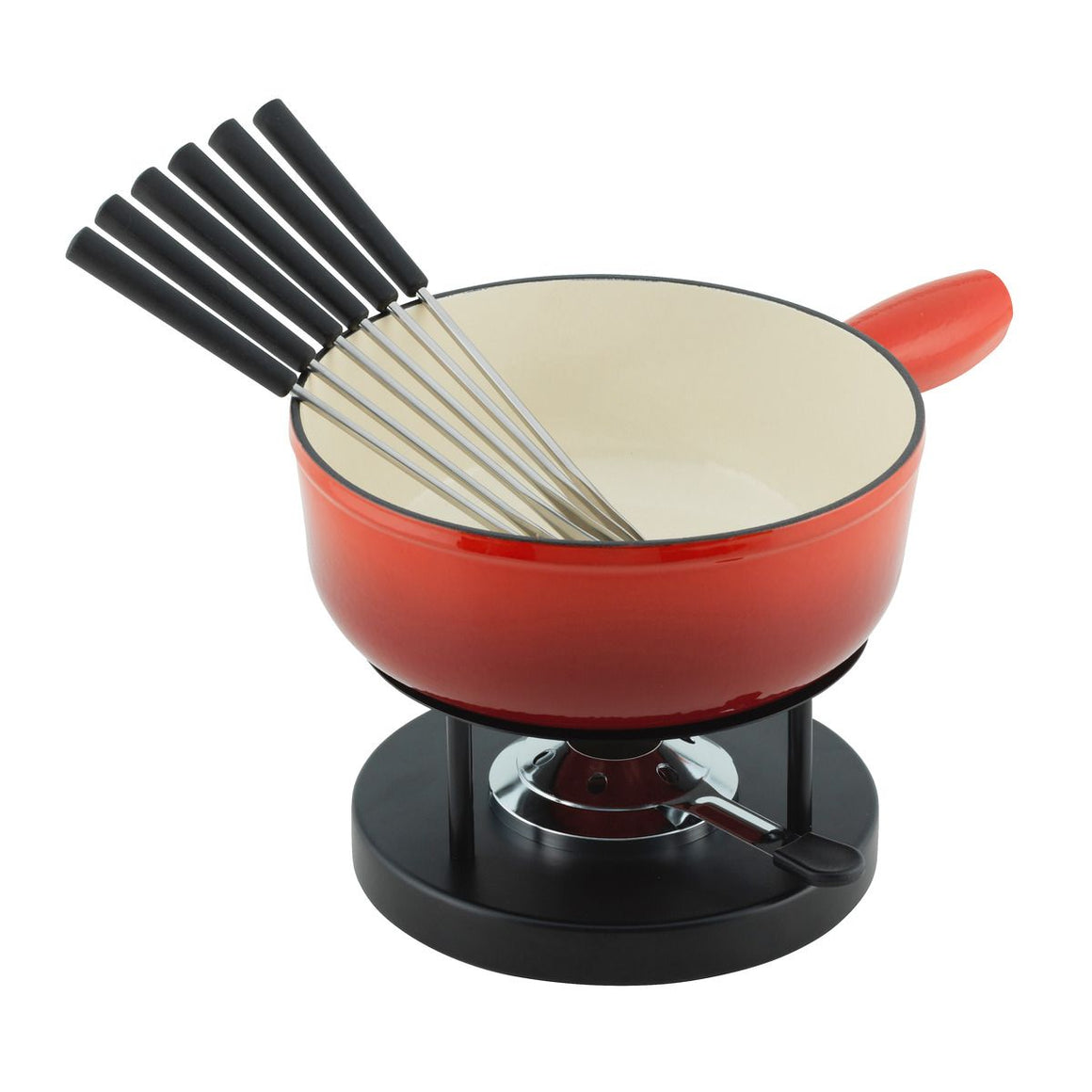 Kuhn Rikon 24cm Red Cast Iron Fondue Set