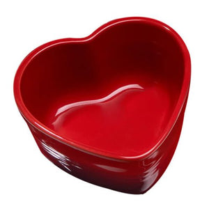 Le Creuset Stoneware Cerise Set of 2 Heart Ramekins