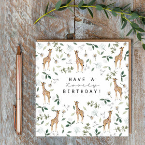 Toasted Crumpet Have a Lovely Birthday Giraffe Card