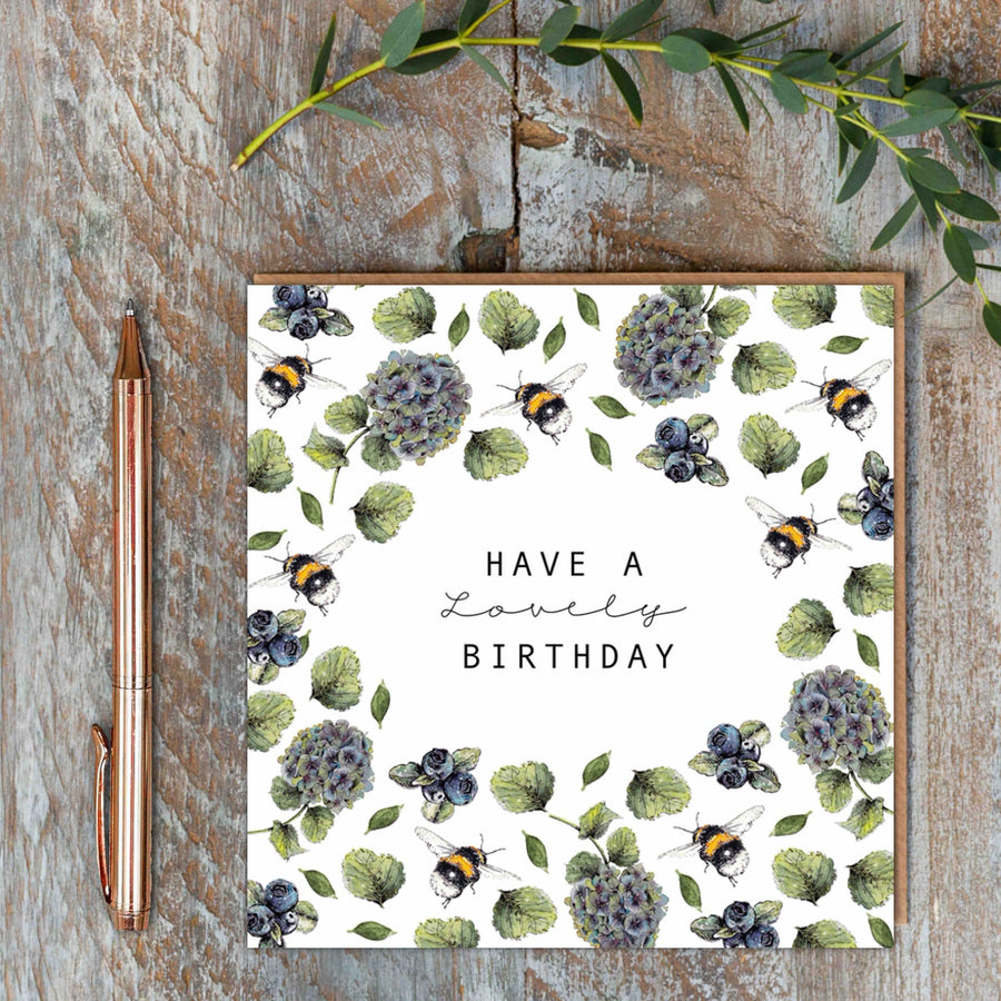 Toasted Crumpet Have a Lovely Birthday Bees & Flowers Card