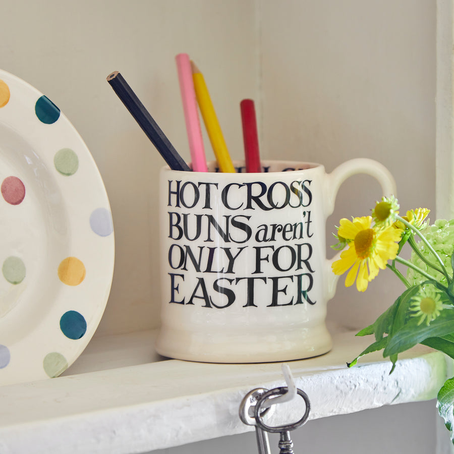 Emma Bridgewater Black Toast Hot Cross Buns Half Pint Mug - Sale