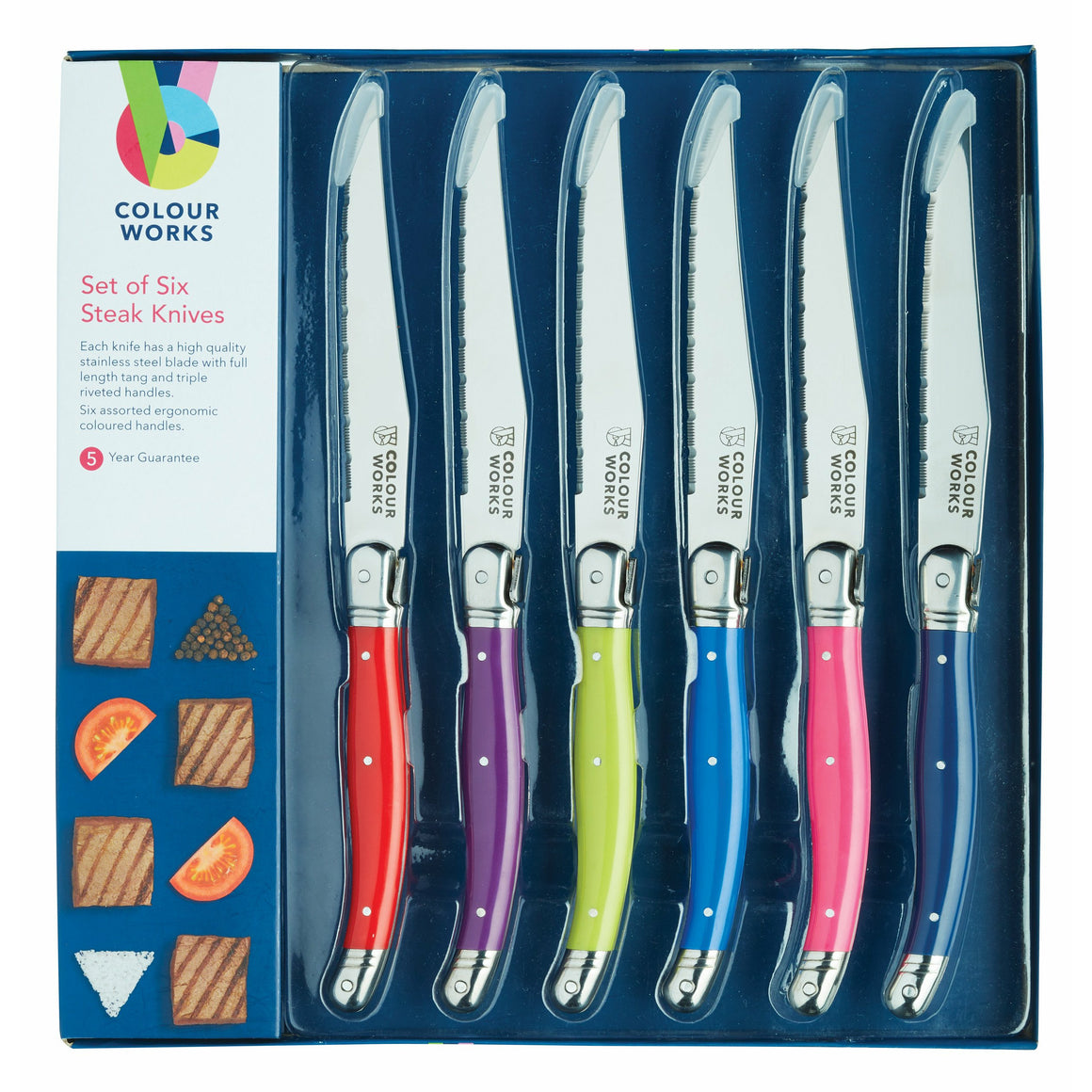 KitchenCraft Colourworks Steak Knife Set