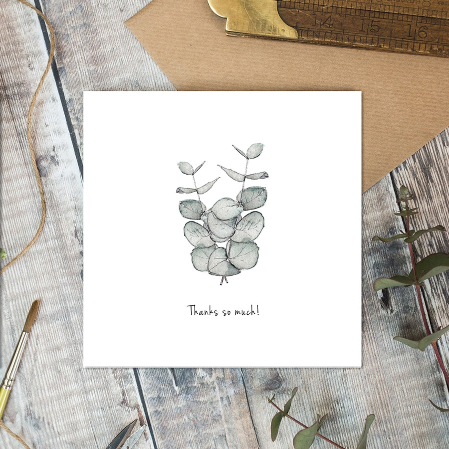 Toasted Crumpet Thanks So Much Eucalyptus Sprig Card