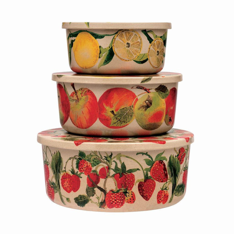 Emma Bridgewater Fruits Garden Set 3 Round Rice Husk Storage Tubs