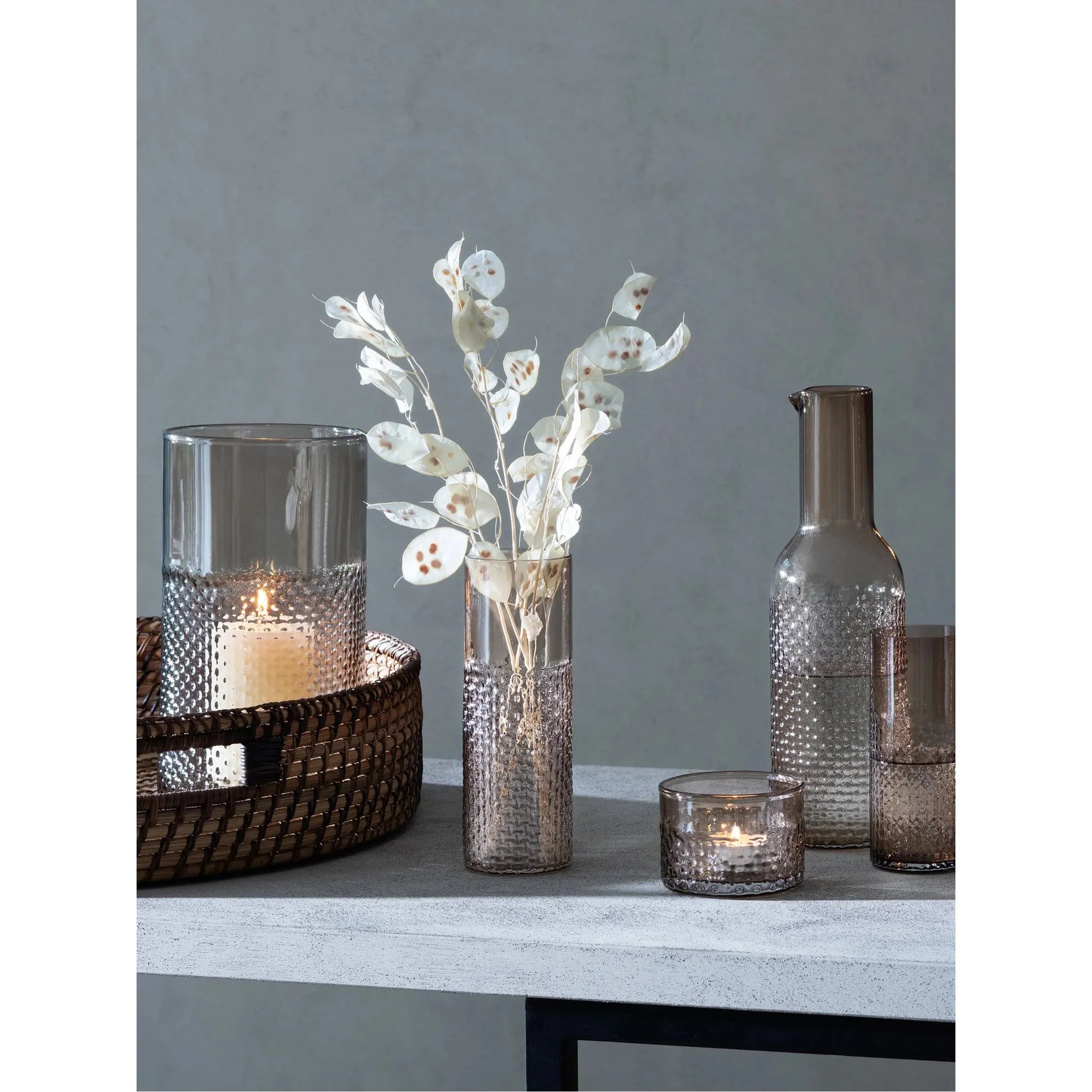 LSA Wicker Taupe Tealight Holder Abraxas Cookshop