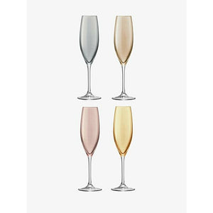 LSA Metallic Polka Champagne Glasses