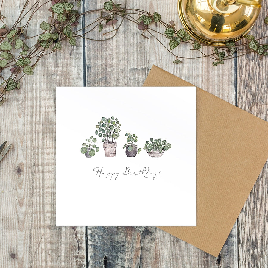 Toasted Crumpet Greenery Happy Birthday Card