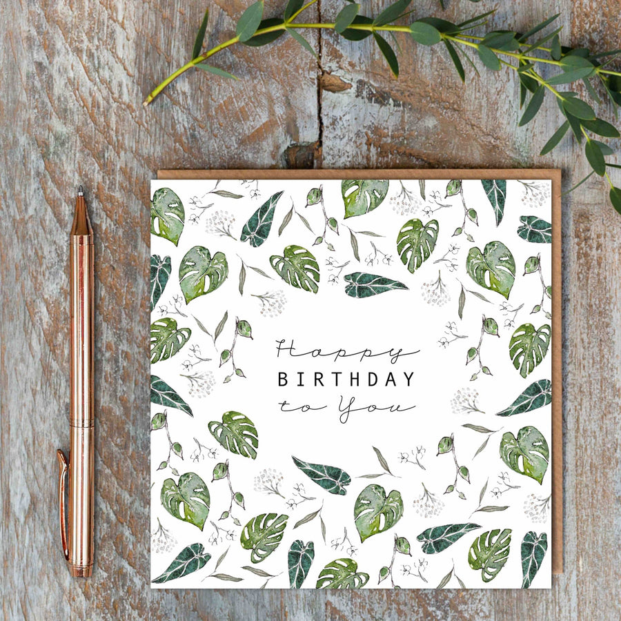 Toasted Crumpet Greenery Happy Birthday to You Card