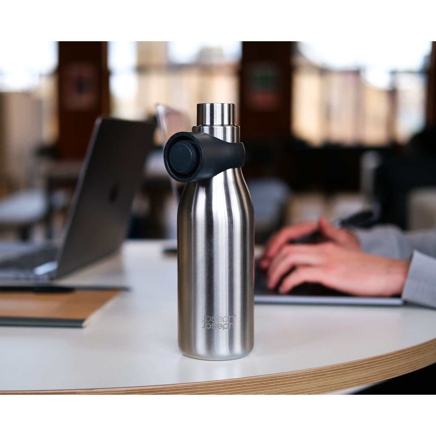 Joseph Joseph Loop 500ml Brushed Stainless Steel Bottle