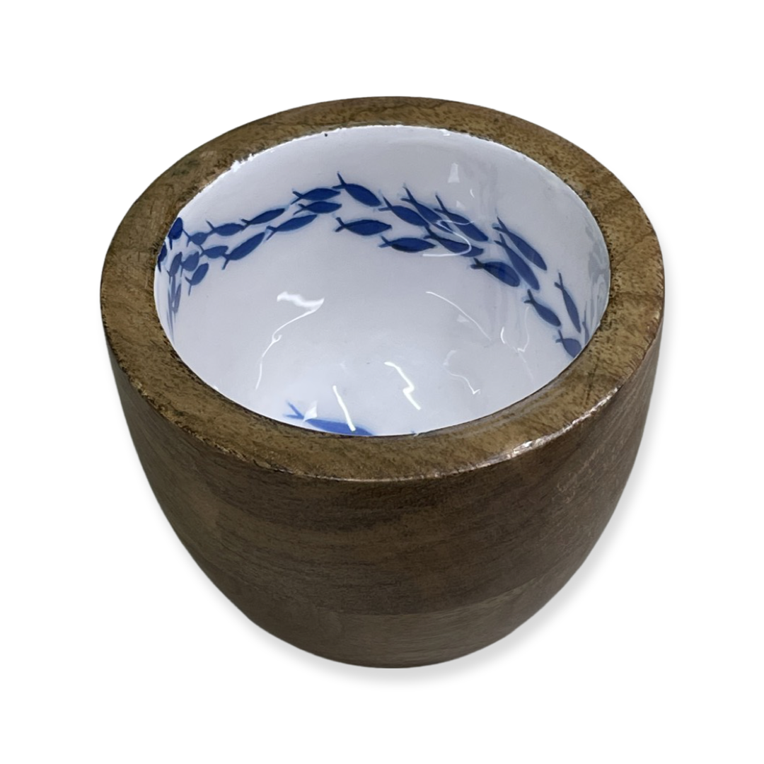Shoeless Joe Blue Swirl Fish Nibbles Bowl