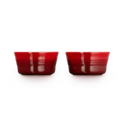 Le Creuset Stoneware Cerise Set of 2 Heart Ramekins