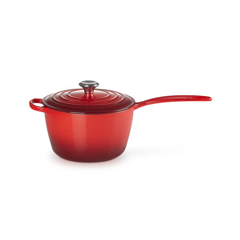 Le Creuset Signature Cast Iron Cerise Saucepan - All Sizes
