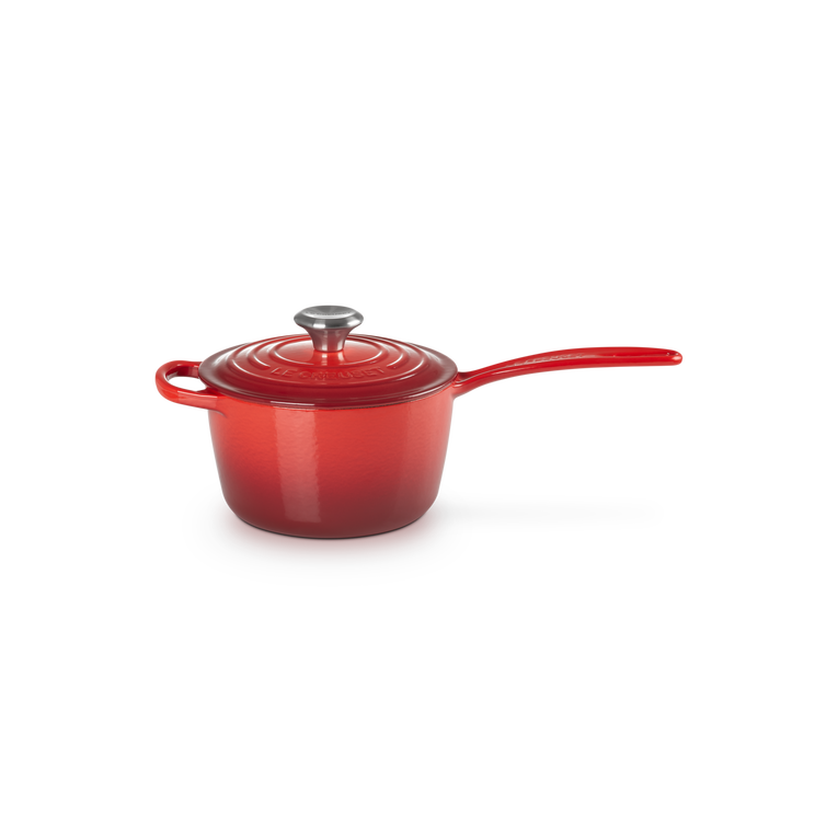 Le Creuset Signature Cast Iron Cerise Saucepan - All Sizes