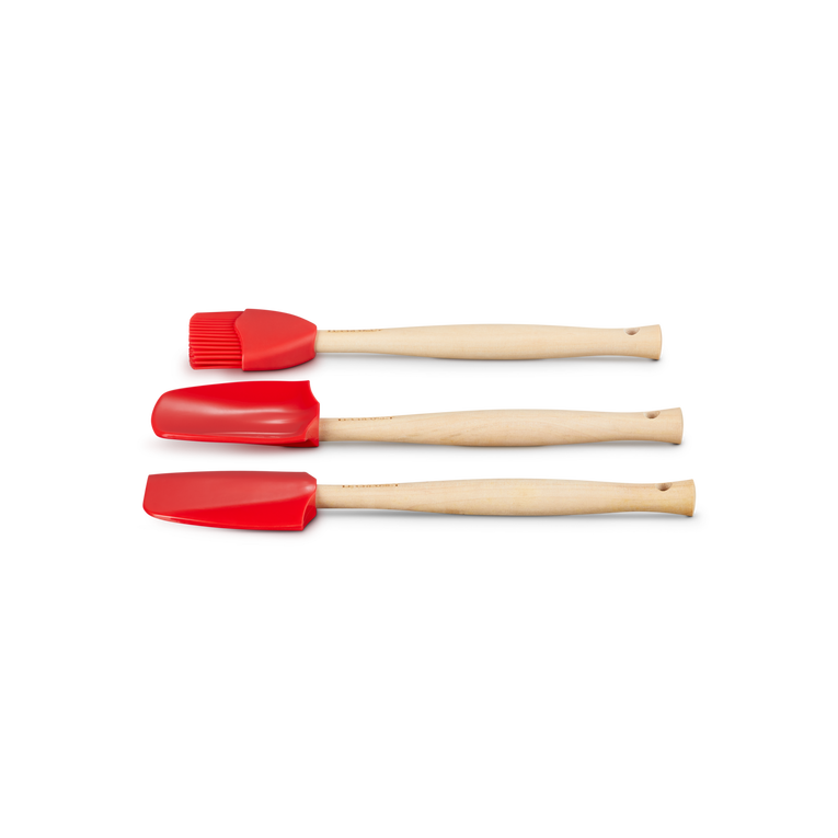 Le Creuset Craft Set of 3 Cerise Utensils