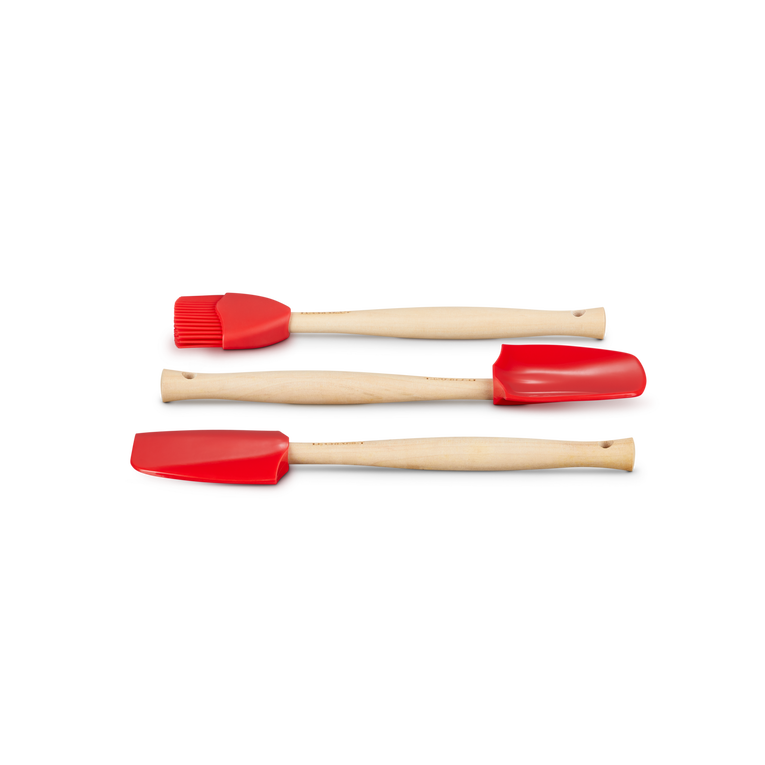 Le Creuset Craft Set of 3 Cerise Utensils