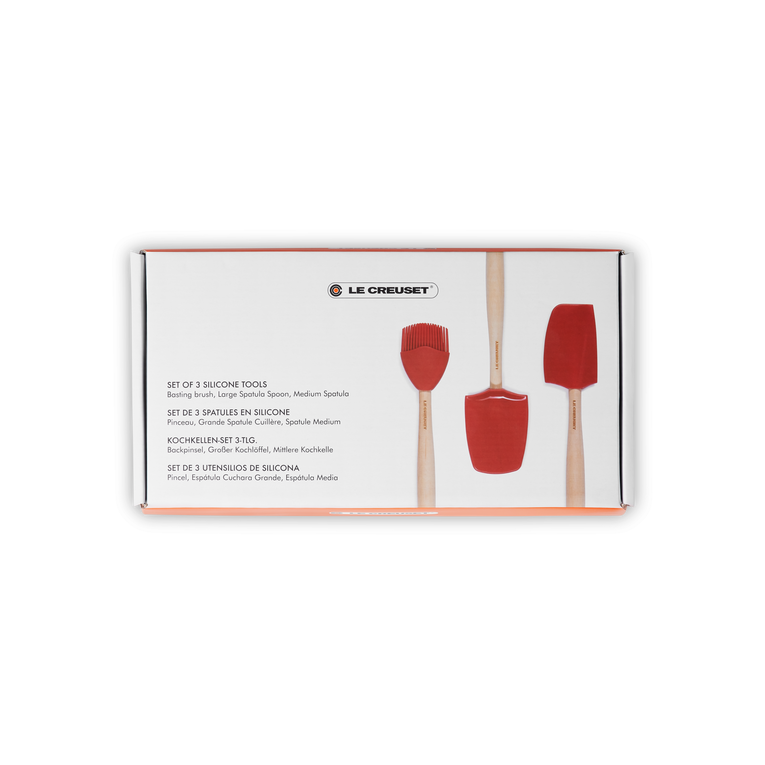 Le Creuset Craft Set of 3 Cerise Utensils