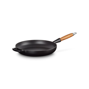 Le Creuset Signature Cast Iron Satin Black Frying with Wooden Handle - All Sizes