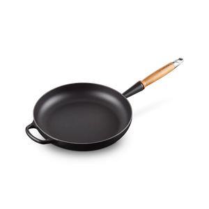 Le Creuset Signature Cast Iron Satin Black Frying with Wooden Handle - All Sizes