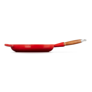 Le Creuset Signature Cast Iron Cerise Frying with Wooden Handle - All Sizes