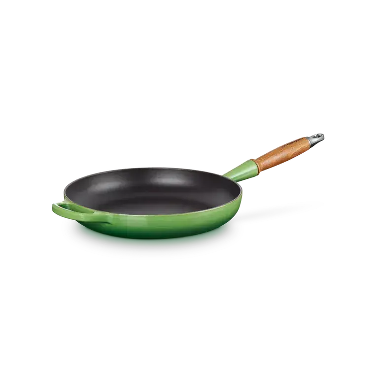 Le Creuset Signature Cast Iron Bamboo 28cm Frying Pan with Wooden Handle