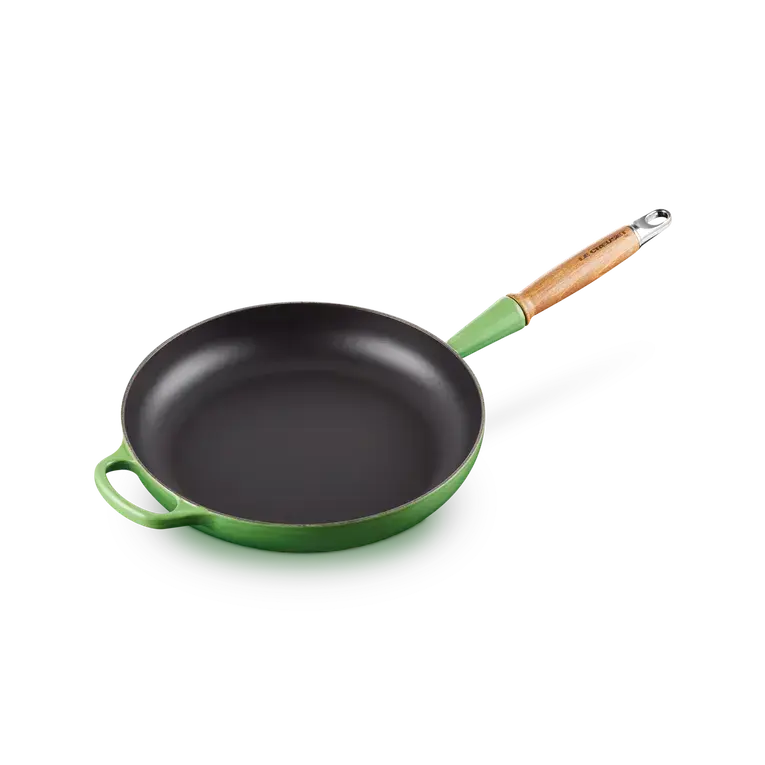 Le Creuset Signature Cast Iron Bamboo 28cm Frying Pan with Wooden Handle