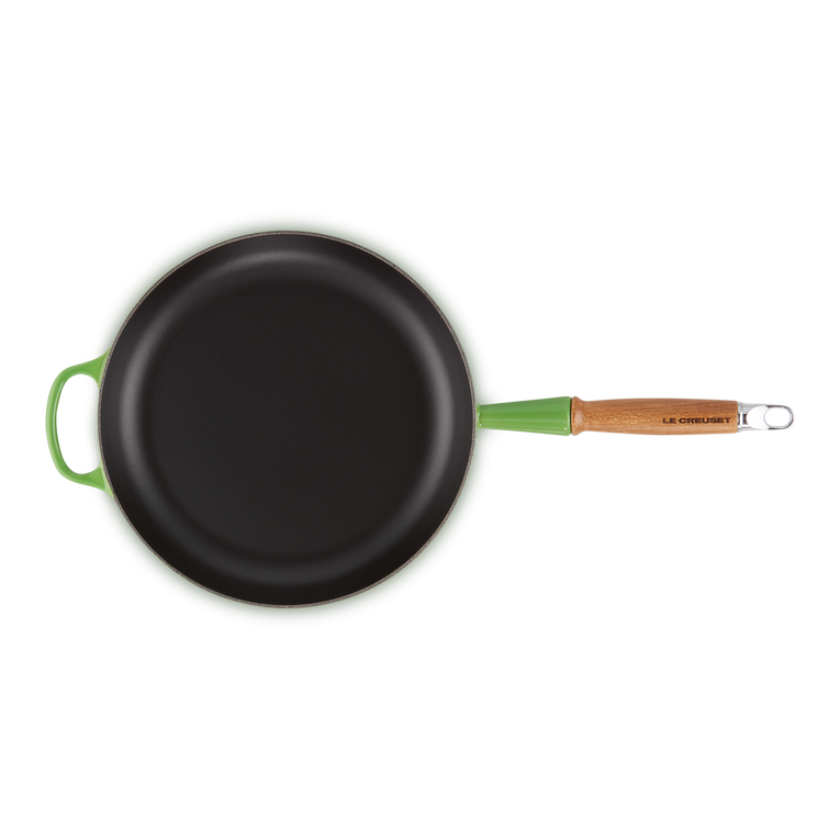 Le Creuset Signature Cast Iron Bamboo 28cm Frying Pan with Wooden Handle