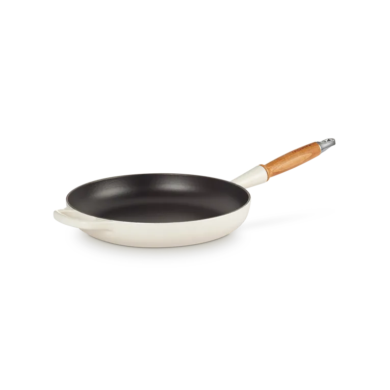 Le Creuset Signature Cast Iron Meringue 28cm Frying Pan with Wooden Handle