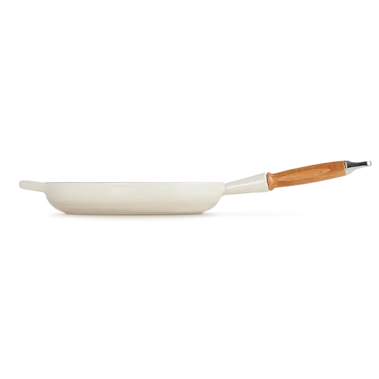 Le Creuset Signature Cast Iron Meringue 28cm Frying Pan with Wooden Handle