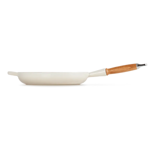 Le Creuset Signature Cast Iron Meringue 28cm Frying Pan with Wooden Handle