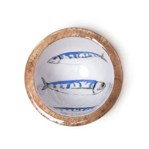 Shoeless Joe Mackerel 10cm Wooden Nibbles Bowl