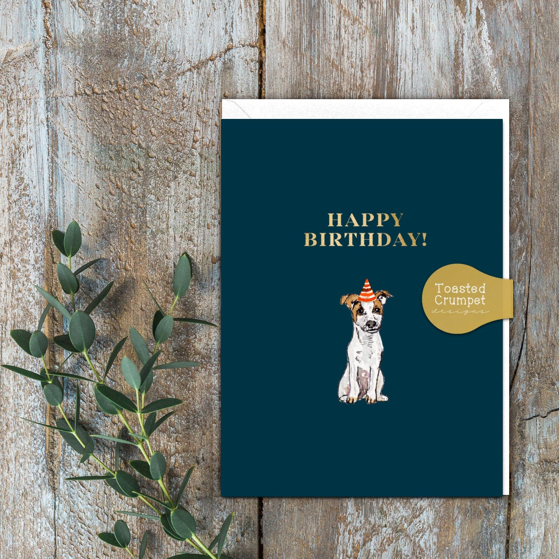 Toasted Crumpet Happy Birthday Jack Russell Mini Card