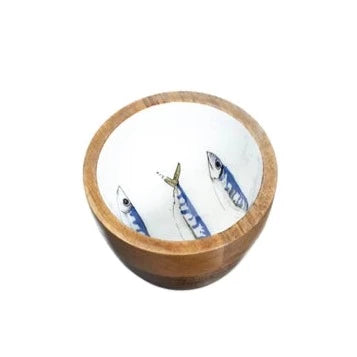 Shoeless Joe Mackerel 10cm Wooden Nibbles Bowl