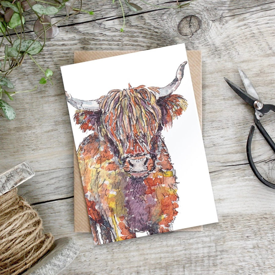 Toasted Crumpet Highland Cow Card