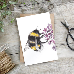 Toasted Crumpet Bee on Lavender Card