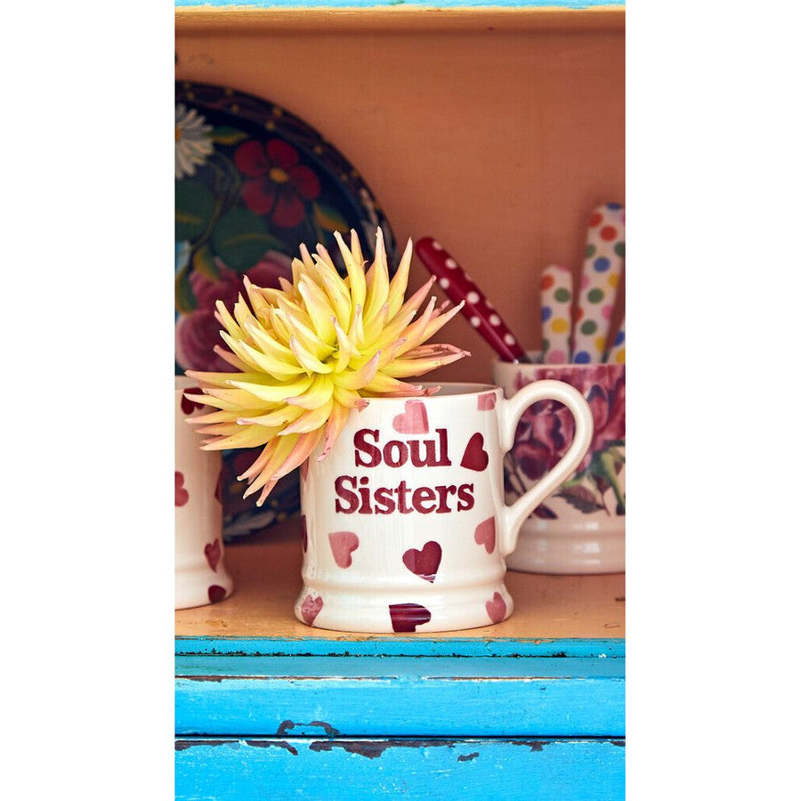 Emma Bridgewater Pink Heart Soul Sisters Half Pint Mug