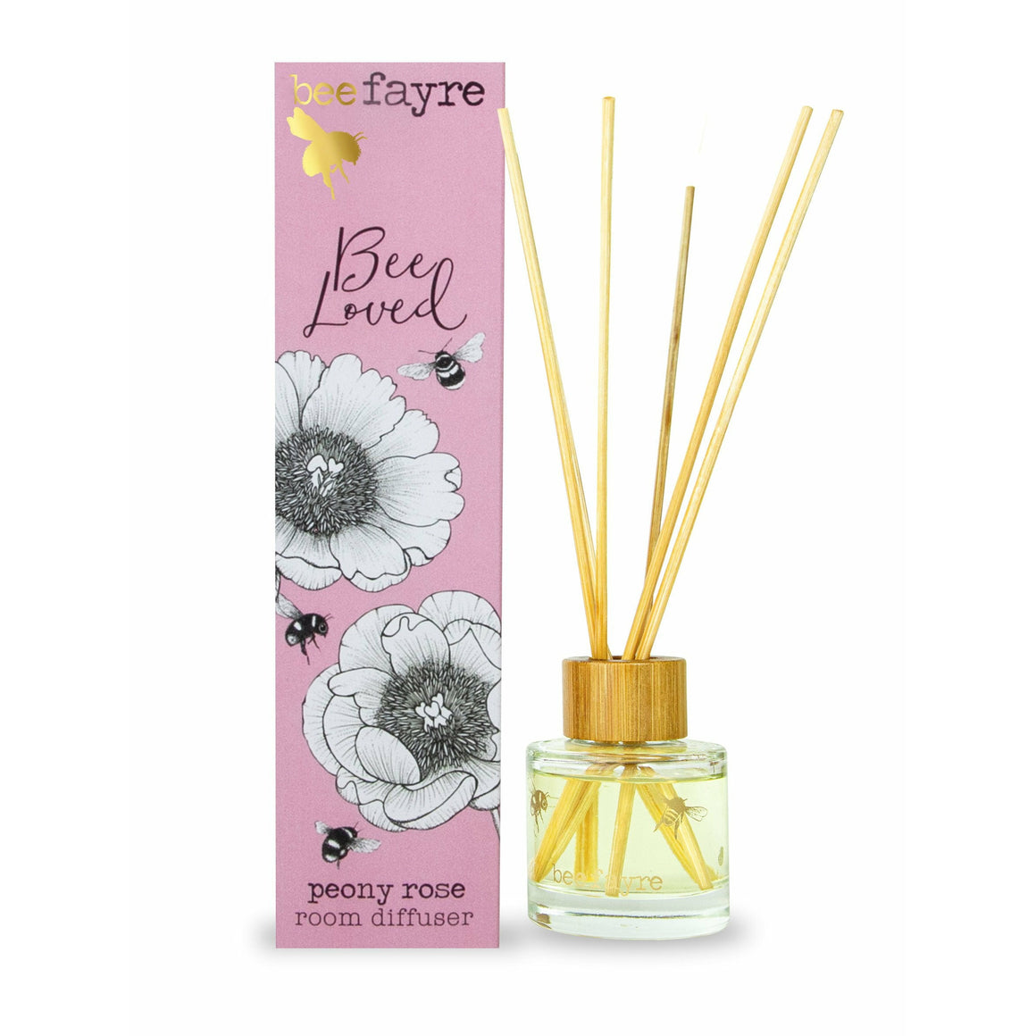 Bee Fayre Bee Loved Peony Rose Reed Diffuser 50ml