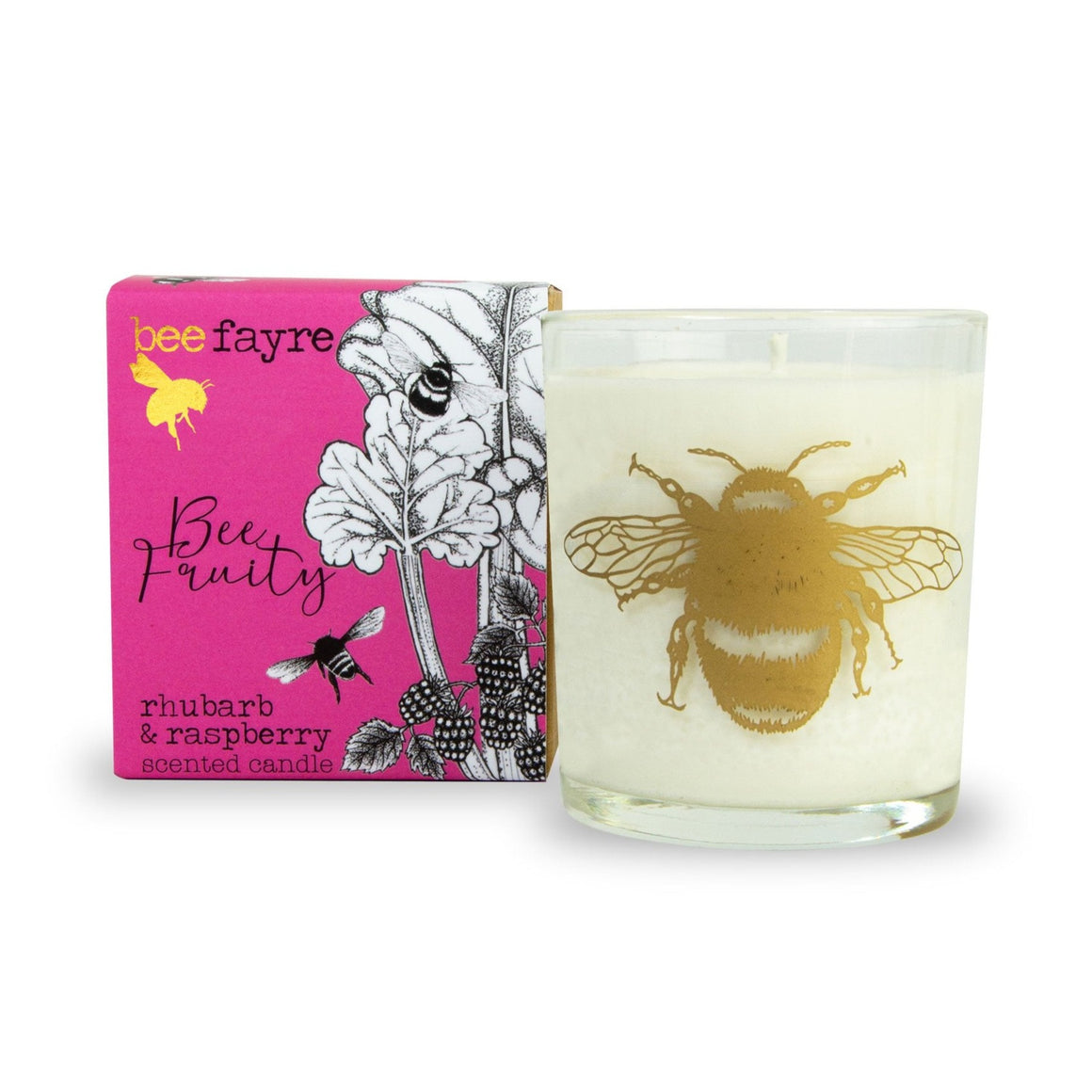 Bee Fayre Bee Fruity Rhubarb & Raspberry Large Scented Candle