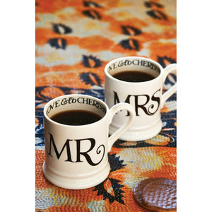 Emma Bridgewater Black Toast Mr & Mrs Half Pint Mugs - All Sets