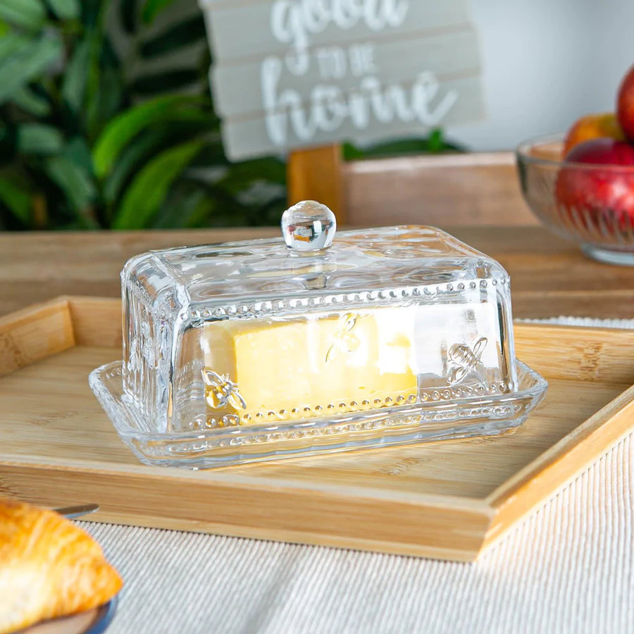 Joules Glass Bee Butter Dish