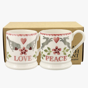 Emma Bridgewater Lovebirds Set of 2 Half Pint Mugs