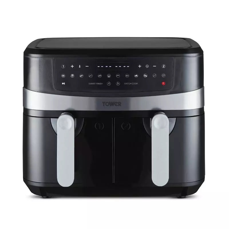 Tower 9 Litre Dual  Basket Air Fryer with Smart Finish