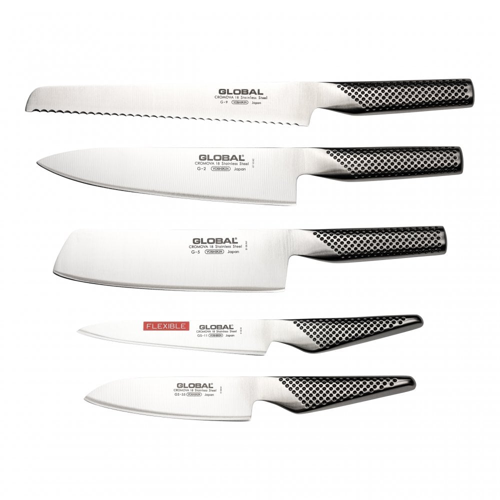 Global Promotion 5 Piece Knife Set with Storage Dock