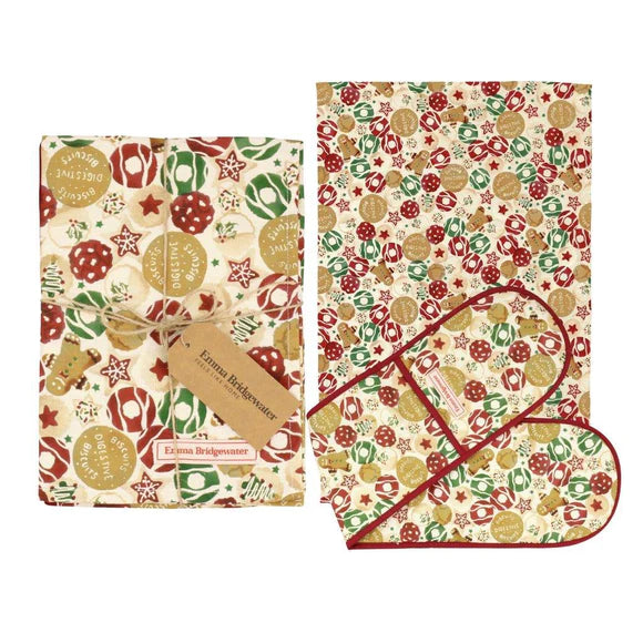 Emma Bridgewater Christmas Biscuits Oven Glove & Tea Towel Set