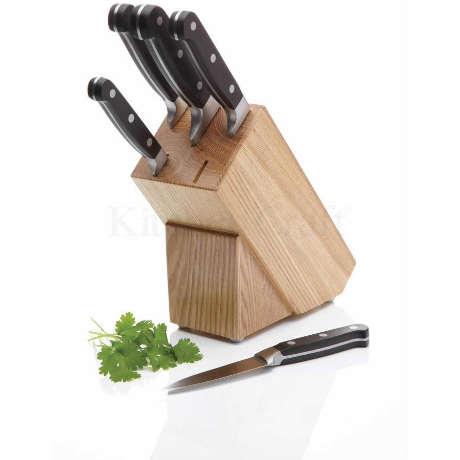 KitchenCraft Oak Five Piece Knife Set